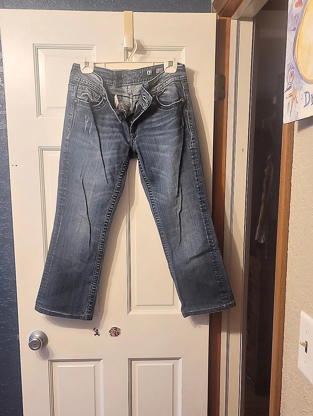 Miss Me Jeans Capri Cut Blue Waist 31